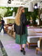 Платье А-силуэта зеленое с принтом | 6336915 | фото 3