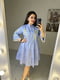 Сукня А-силуету блакитна з вишивкою | 6336963 | фото 2