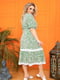 Сукня А-силуету оливкова з квітковим принтом | 6336987 | фото 2