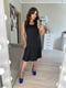 Платье А-силуэта черное шелковое | 6337002 | фото 4