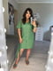 Платье оливковое льняное | 6337004 | фото 6