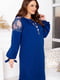 Платье-футляр синее с принтом | 6344984 | фото 2