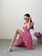 Платье А-силуэта розовое в принт | 6345246 | фото 4