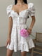 Сукня А-силуету молочного кольору в принт | 6345265 | фото 2