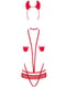 Еротичний ігровий костюм: боді, чокер, ріжки, наклейки для грудей | 6336355 | фото 4