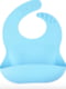 Детский силиконовый нагрудник слюнявчик с карманом голубой | 6350759