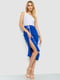 Сукня біло-синя з пояском | 6351203