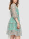 Платье бирюзовое в цветочный принт | 6351230 | фото 3