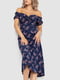 Сукня синя в квітковий принт | 6351239 | фото 2