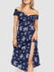Сукня темно-синя в квітковий принт | 6351241 | фото 2
