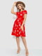 Платье красное в цветочный принт | 6351261 | фото 2