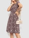 Платье цвета мокко в цветочный принт | 6351262 | фото 3