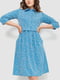 Платье голубое в цветочный принт | 6351284 | фото 2