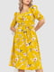 Платье горчичного цвета в цветочный принт | 6351303 | фото 2