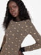 Платье-свитер коричневое с узором | 6351844 | фото 4