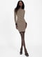Платье-свитер коричневое с узором | 6351844 | фото 2