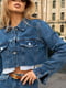 Сорочка вкорочена джинсова синього кольору | 6352328 | фото 2