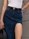 Спідниця міді джинсова синя з широким розрізом | 6352371 | фото 2
