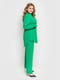 Зеленый костюм: рубашка оверсайз и брюки-палаццо | 6352549 | фото 4