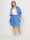 Блакитний костюм-жатка: сорочка оверсайз та шорти | 6352554 | фото 2