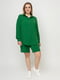 Зеленый костюм-жатка: рубашка оверсайз и шорты | 6352555 | фото 6