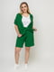 Зеленый костюм-жатка: рубашка оверсайз и шорты | 6352555 | фото 7