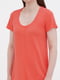 Сукня-футболка коралового кольору | 6366000 | фото 3