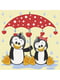 Роспись на холсте "Пингвины под зонтиком" (30х30 см) | 6362148