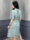 Платье А-силуэта бирюзовое с цветочным принтом | 6366832 | фото 2