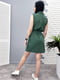 Платье-рубашка зеленое льняное | 6366839 | фото 2