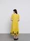 Сукня А-силуету жовта з квітковою аплікацією | 6367005 | фото 4