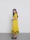 Сукня А-силуету жовта з квітковою аплікацією | 6367005 | фото 5