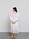 Сукня А-силуету біла з квітковою аплікацією | 6367006 | фото 3