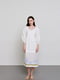 Платье А-силуэта белое с цветочной апликацией | 6367006 | фото 5