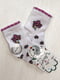 Шкарпетки білі з квітковим малюнком | 6367297
