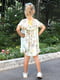 Сукня оливкова з принтом | 6367389 | фото 3