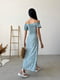 Платье А-силуэта голубое в принт | 6371368 | фото 4