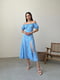 Платье А-силуэта голубое в принт | 6371371 | фото 4