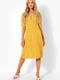 Платье А-силуэта желтое с цветочным принтом | 6375452 | фото 3