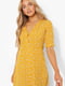 Платье А-силуэта желтое с цветочным принтом | 6375452 | фото 4