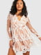 Платье А-силуэта бело-бежевое | 6375500 | фото 3