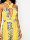 Платье А-силуэта желтое с принтом | 6375530 | фото 2