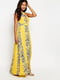 Платье А-силуэта желтое с принтом | 6375530 | фото 3