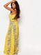 Платье А-силуэта желтое с принтом | 6375530 | фото 4