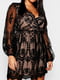 Платье А-силуэта черно-бежевое | 6375632 | фото 4