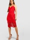 Сукня-футляр червона мереживна | 6375697 | фото 3