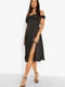 Сукня А-силуету чорна з квітковим принтом | 6375698 | фото 3