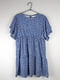 Сукня А-силуету синя з квітковим принтом | 6375750
