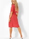 Платье А-силуэта красное с цветочным принтом | 6375883 | фото 2