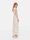 Платье А-силуэта молочного цвета с цветочным принтом | 6375925 | фото 2